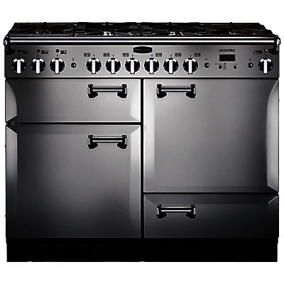 Rangemaster Leckford 110cm Dual Fuel Range Cooker Stainless Steel/Chrome Rangemaster Leckford 110cm Dual Fuel Range Cooker Stainless Steel/Chrome